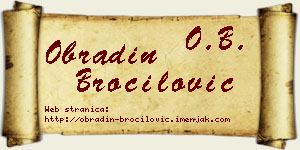 Obradin Broćilović vizit kartica